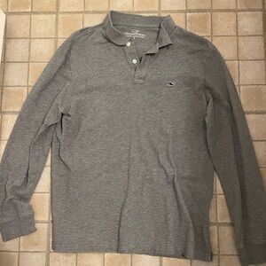 Vineyard Vines Men's Heather Gray Long Sleeve Polo